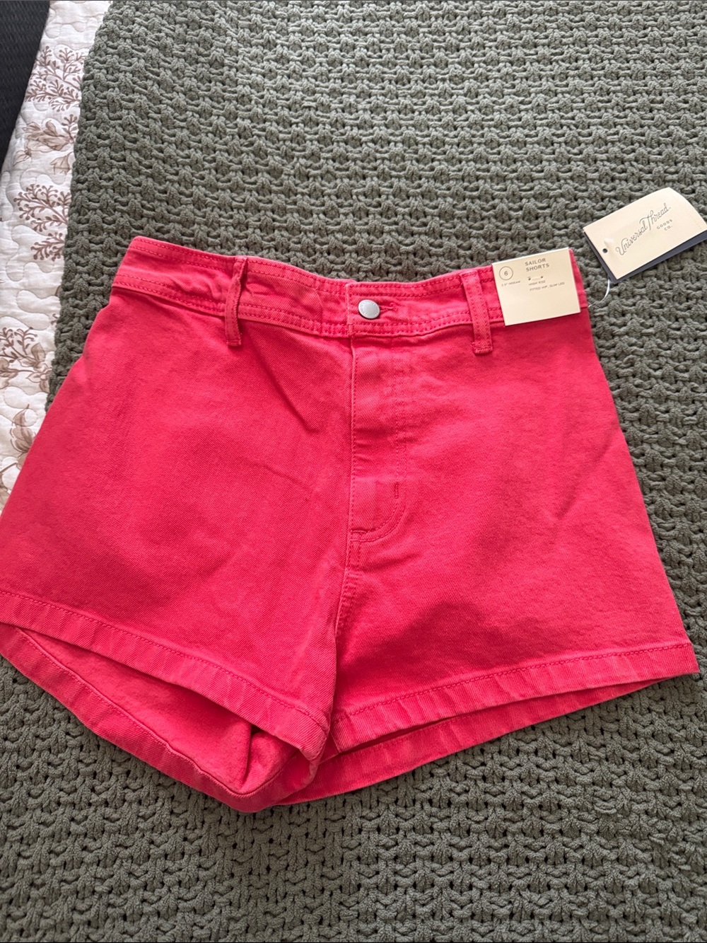 Target Coral/Pink High-Rise Jean Shorts
